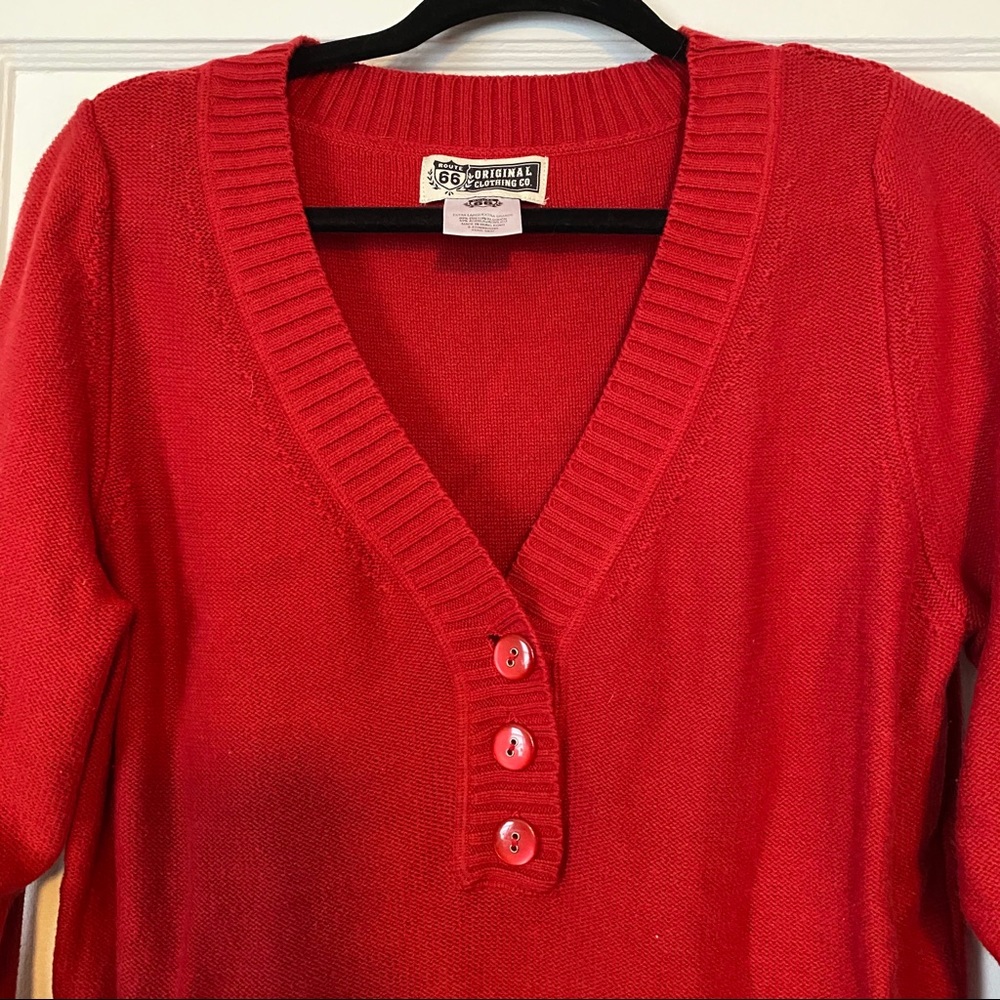 Red V-Neck Sweater